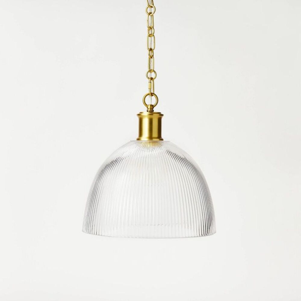 Reeded Glass Pendant Brass - Threshold designed wi Brass